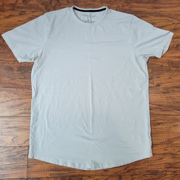 NYC THE PERFECT JEAN Organic Cotton Basic Solid Light Gray Tee T-Shirt sz XL EUC - Picture 1 of 4